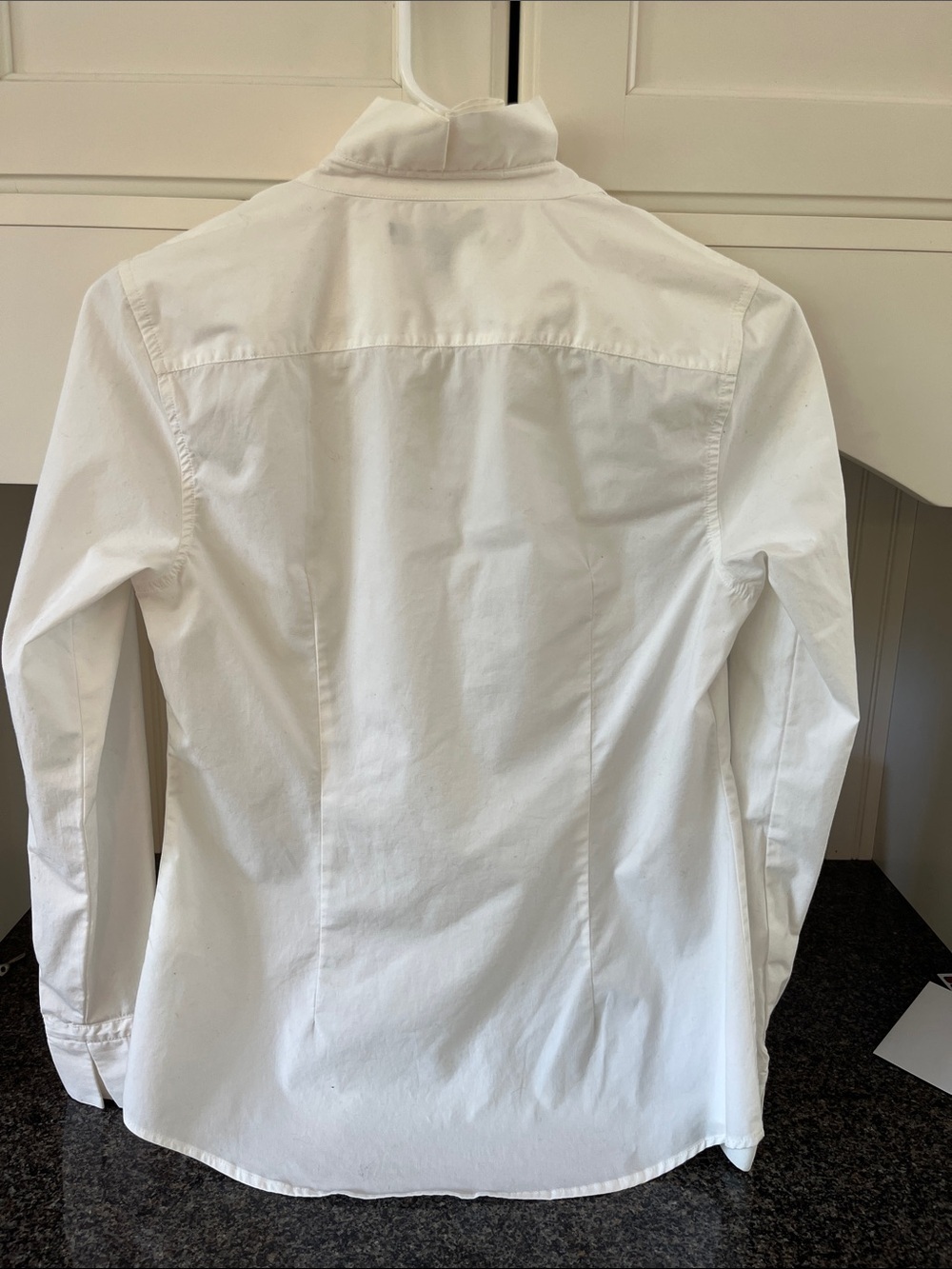 Banana Republic White Ruffle Collared Shirt XS - Picture 7 of 8